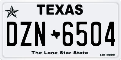 TX license plate DZN6504
