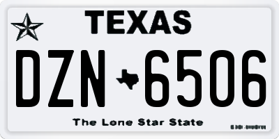 TX license plate DZN6506