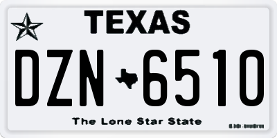 TX license plate DZN6510
