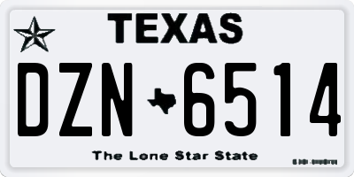 TX license plate DZN6514