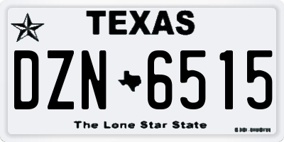TX license plate DZN6515