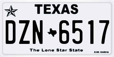TX license plate DZN6517