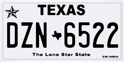 TX license plate DZN6522