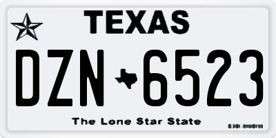 TX license plate DZN6523