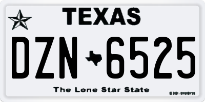 TX license plate DZN6525