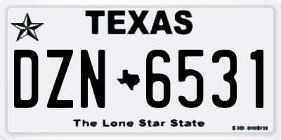 TX license plate DZN6531