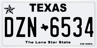 TX license plate DZN6534