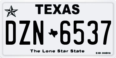TX license plate DZN6537