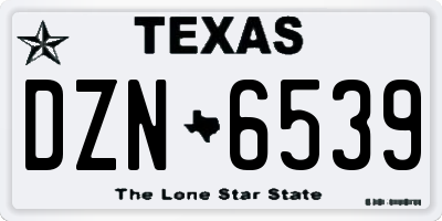 TX license plate DZN6539