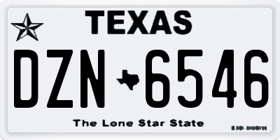 TX license plate DZN6546