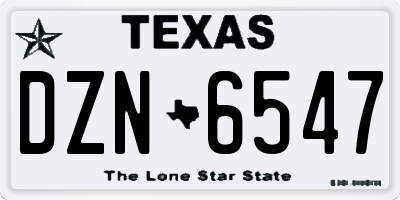 TX license plate DZN6547