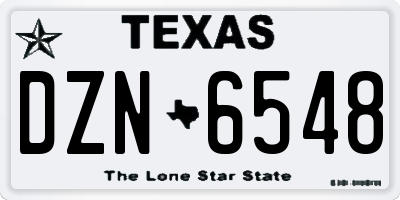 TX license plate DZN6548