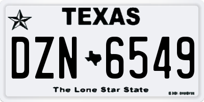 TX license plate DZN6549