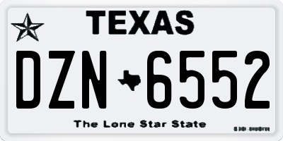 TX license plate DZN6552