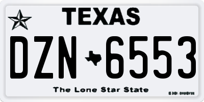 TX license plate DZN6553