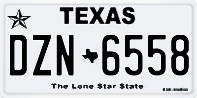 TX license plate DZN6558