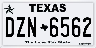 TX license plate DZN6562