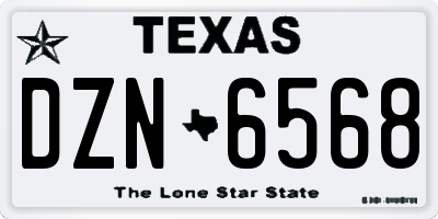 TX license plate DZN6568