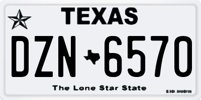 TX license plate DZN6570