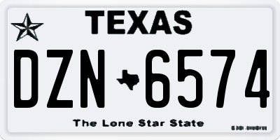 TX license plate DZN6574