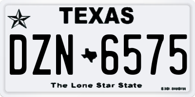 TX license plate DZN6575
