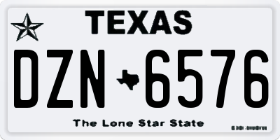 TX license plate DZN6576