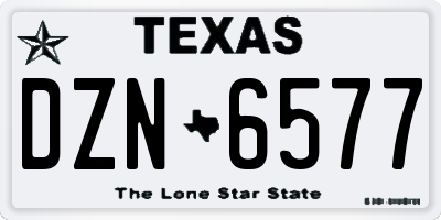 TX license plate DZN6577