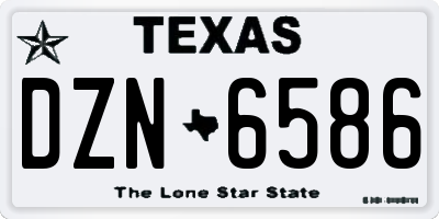 TX license plate DZN6586