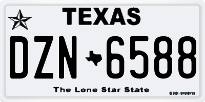 TX license plate DZN6588