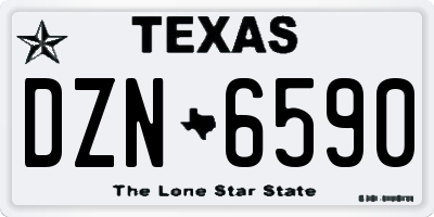 TX license plate DZN6590