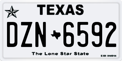 TX license plate DZN6592