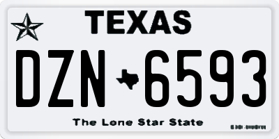TX license plate DZN6593