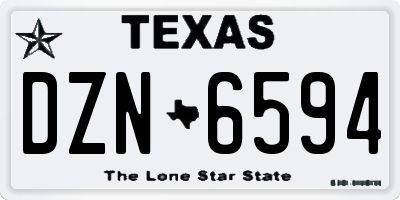 TX license plate DZN6594