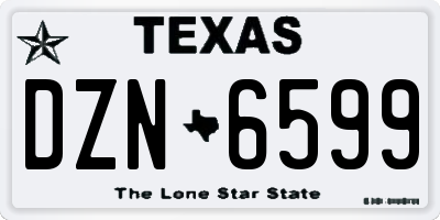 TX license plate DZN6599