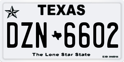 TX license plate DZN6602