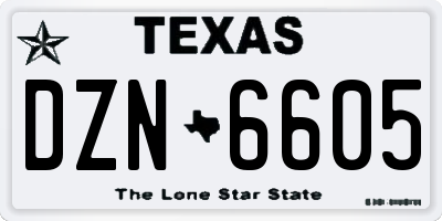 TX license plate DZN6605