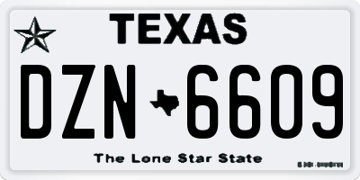 TX license plate DZN6609