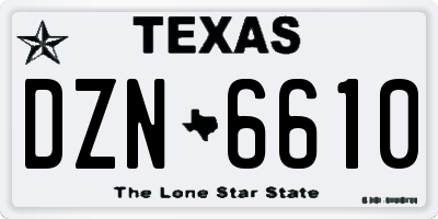 TX license plate DZN6610