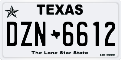 TX license plate DZN6612