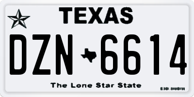 TX license plate DZN6614