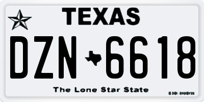 TX license plate DZN6618