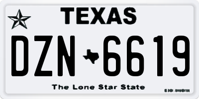 TX license plate DZN6619