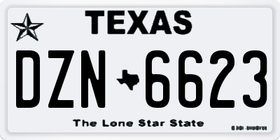 TX license plate DZN6623