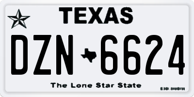 TX license plate DZN6624
