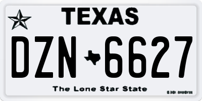 TX license plate DZN6627