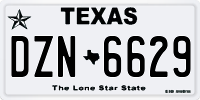 TX license plate DZN6629
