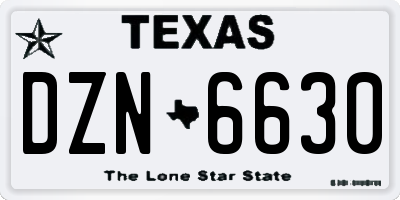 TX license plate DZN6630