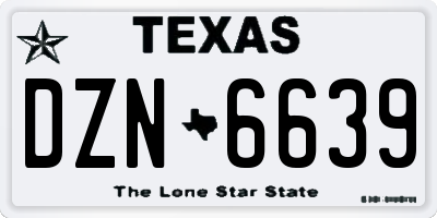 TX license plate DZN6639