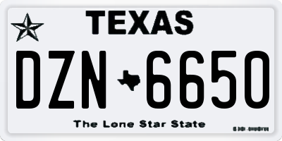 TX license plate DZN6650