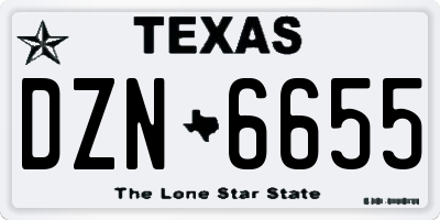 TX license plate DZN6655